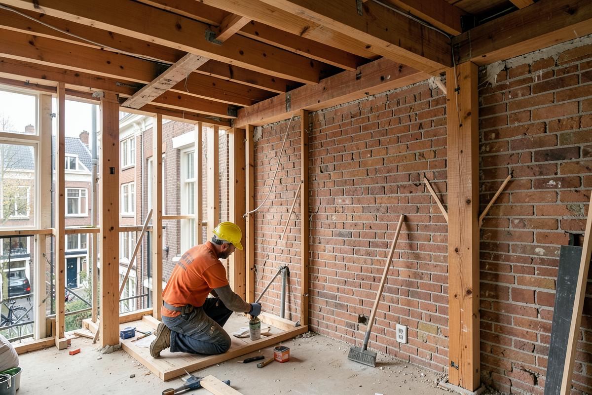Renovatie van een Amsterdamse woning in uitvoering